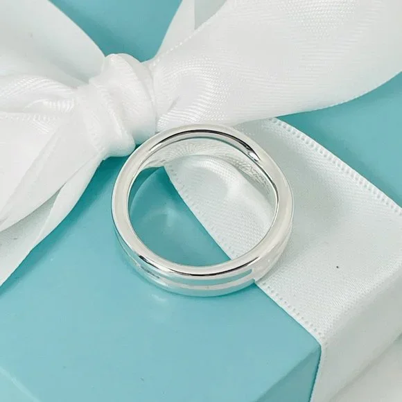 Size 10.5 Tiffany Doppio Ring by ELsa Peretti Mens Unisex in Sterling Silver